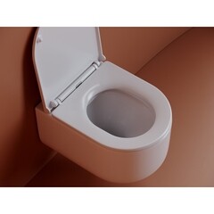 Унитаз подвесной Ceramicanova Ulma безободковый белый с сиденьем дюропласт микролифт (CN4006) - фото 3