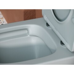 Унитаз подвесной Ceramicanova Balearica безободковый антрацит матовый с сиденьем дюропласт микролифт (CN6000MH) - фото 5