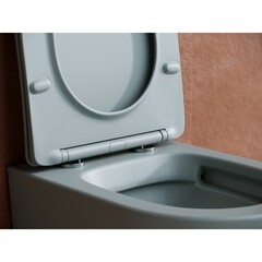 Унитаз подвесной Ceramicanova Balearica безободковый антрацит матовый с сиденьем дюропласт микролифт (CN6000MH) - фото 6