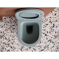 Унитаз подвесной Ceramicanova Balearica безободковый антрацит матовый с сиденьем дюропласт микролифт (CN6000MH) - фото 4