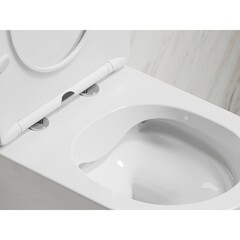 Унитаз подвесной Ceramicanova Modena безободковый белый с сиденьем дюропласт микролифт (CN6063) - фото 11