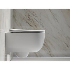 Унитаз подвесной Ceramicanova Modena безободковый белый с сиденьем дюропласт микролифт (CN6063) - фото 10