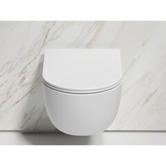 Унитаз подвесной Ceramicanova Modena безободковый белый с сиденьем дюропласт микролифт (CN6063) - фото 8