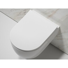 Унитаз подвесной Ceramicanova Modena безободковый белый с сиденьем дюропласт микролифт (CN6063) - фото 7