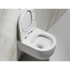 Унитаз подвесной Ceramicanova Modena безободковый белый с сиденьем дюропласт микролифт (CN6063) - фото 4