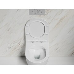 Унитаз подвесной Ceramicanova Modena безободковый белый с сиденьем дюропласт микролифт (CN6063) - фото 3