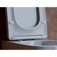 Унитаз подвесной Ceramicanova Noel безободковый белый с сиденьем дюропласт микролифт (CN3013) - фото 5