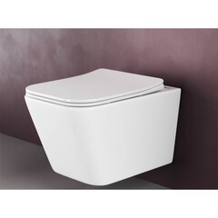 Унитаз подвесной Ceramicanova Metric безободковый белый с сиденьем дюропласт микролифт (CN3007) - фото 10