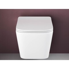 Унитаз подвесной Ceramicanova Metric безободковый белый с сиденьем дюропласт микролифт (CN3007) - фото 8