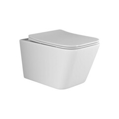 Изображение товара Унитаз подвесной Ceramicanova Metric безободковый белый с сиденьем дюропласт микролифт (CN3007)