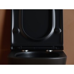 Унитаз подвесной Ceramicanova Union безободковый черный матовый с сиденьем дюропласт микролифт смыв торнадо (CN4009TMB) - фото 5