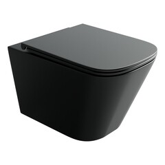 Изображение товара Унитаз подвесной Ceramicanova Union безободковый черный матовый с сиденьем дюропласт микролифт смыв торнадо (CN4009TMB)