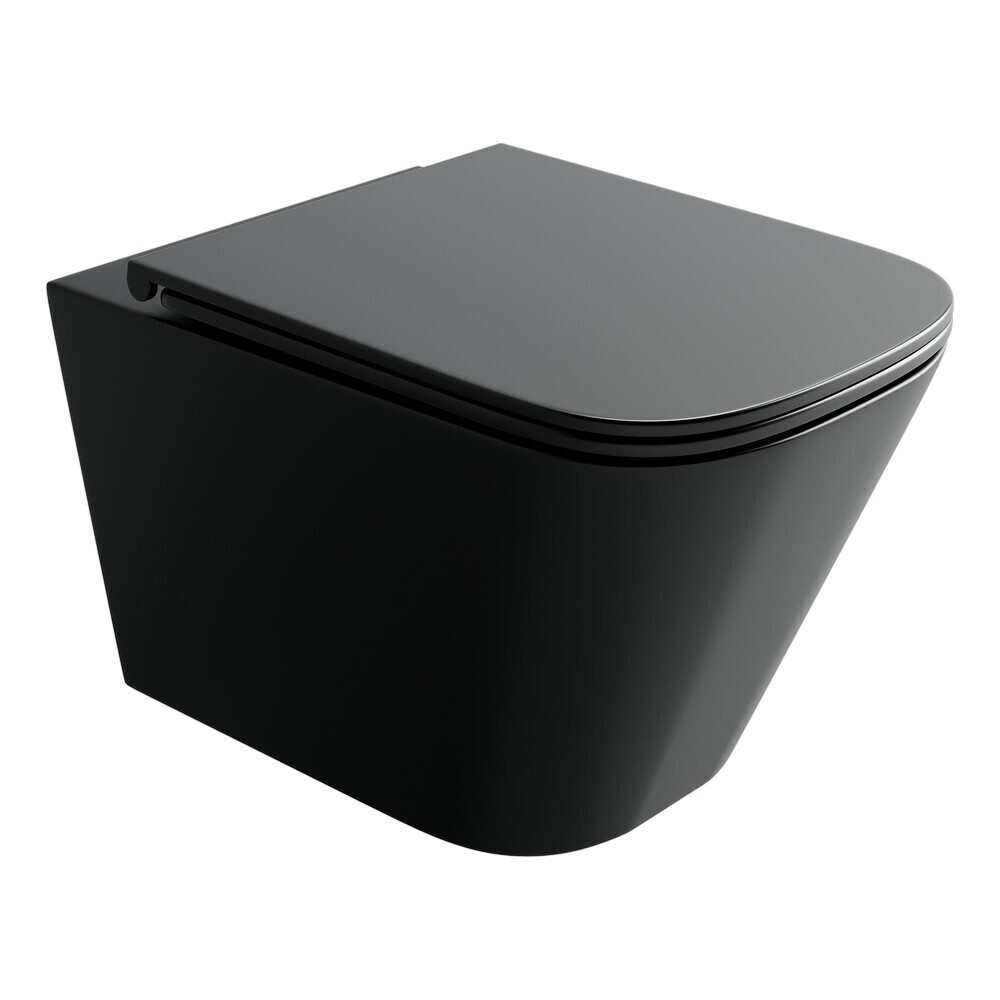 Изображение товара Унитаз подвесной Ceramicanova Union безободковый черный матовый с сиденьем дюропласт микролифт смыв торнадо (CN4009TMB)