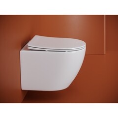 Унитаз подвесной Ceramicanova Uno безободковый белый с сиденьем дюропласт микролифт смыв торнадо (CN11001T) - фото 10