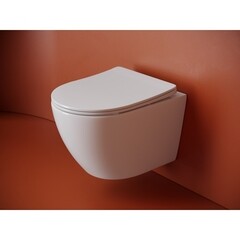 Унитаз подвесной Ceramicanova Uno безободковый белый с сиденьем дюропласт микролифт смыв торнадо (CN11001T) - фото 8