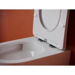 Унитаз подвесной Ceramicanova Uno безободковый белый с сиденьем дюропласт микролифт смыв торнадо (CN11001T) - фото 6