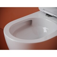 Унитаз подвесной Ceramicanova Uno безободковый белый с сиденьем дюропласт микролифт смыв торнадо (CN11001T) - фото 5