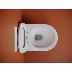 Унитаз подвесной Ceramicanova Uno безободковый белый с сиденьем дюропласт микролифт смыв торнадо (CN11001T) - фото 4