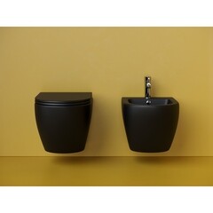 Унитаз подвесной Ceramicanova Metropol безободковый черный матовый с сиденьем дюропласт микролифт смыв торнадо (CN4002TMB) - фото 7