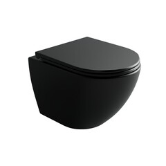 Унитаз подвесной Ceramicanova Metropol безободковый черный матовый с сиденьем дюропласт микролифт смыв торнадо (CN4002TMB)