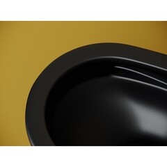 Унитаз подвесной Ceramicanova Vogue безободковый черный матовый с сиденьем дюропласт микролифт смыв торнадо (CN4008TMB) - фото 6
