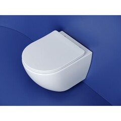 Унитаз подвесной Ceramicanova Metropol безободковый белый с сиденьем дюропласт микролифт смыв торнадо (CN4002T) - фото 14