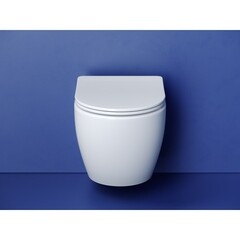 Унитаз подвесной Ceramicanova Metropol безободковый белый с сиденьем дюропласт микролифт смыв торнадо (CN4002T) - фото 13