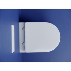 Унитаз подвесной Ceramicanova Metropol безободковый белый с сиденьем дюропласт микролифт смыв торнадо (CN4002T) - фото 11