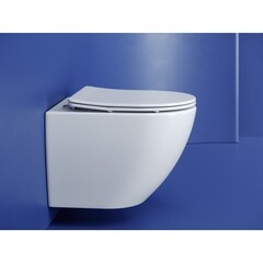 Унитаз подвесной Ceramicanova Metropol безободковый белый с сиденьем дюропласт микролифт смыв торнадо (CN4002T) - фото 12