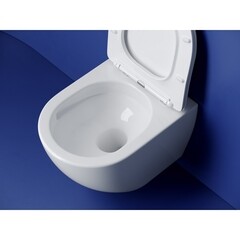 Унитаз подвесной Ceramicanova Metropol безободковый белый с сиденьем дюропласт микролифт смыв торнадо (CN4002T) - фото 8