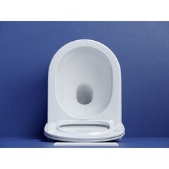 Унитаз подвесной Ceramicanova Metropol безободковый белый с сиденьем дюропласт микролифт смыв торнадо (CN4002T) - фото 7