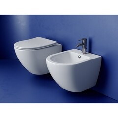 Унитаз подвесной Ceramicanova Metropol безободковый белый с сиденьем дюропласт микролифт смыв торнадо (CN4002T) - фото 6