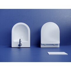 Унитаз подвесной Ceramicanova Metropol безободковый белый с сиденьем дюропласт микролифт смыв торнадо (CN4002T) - фото 2