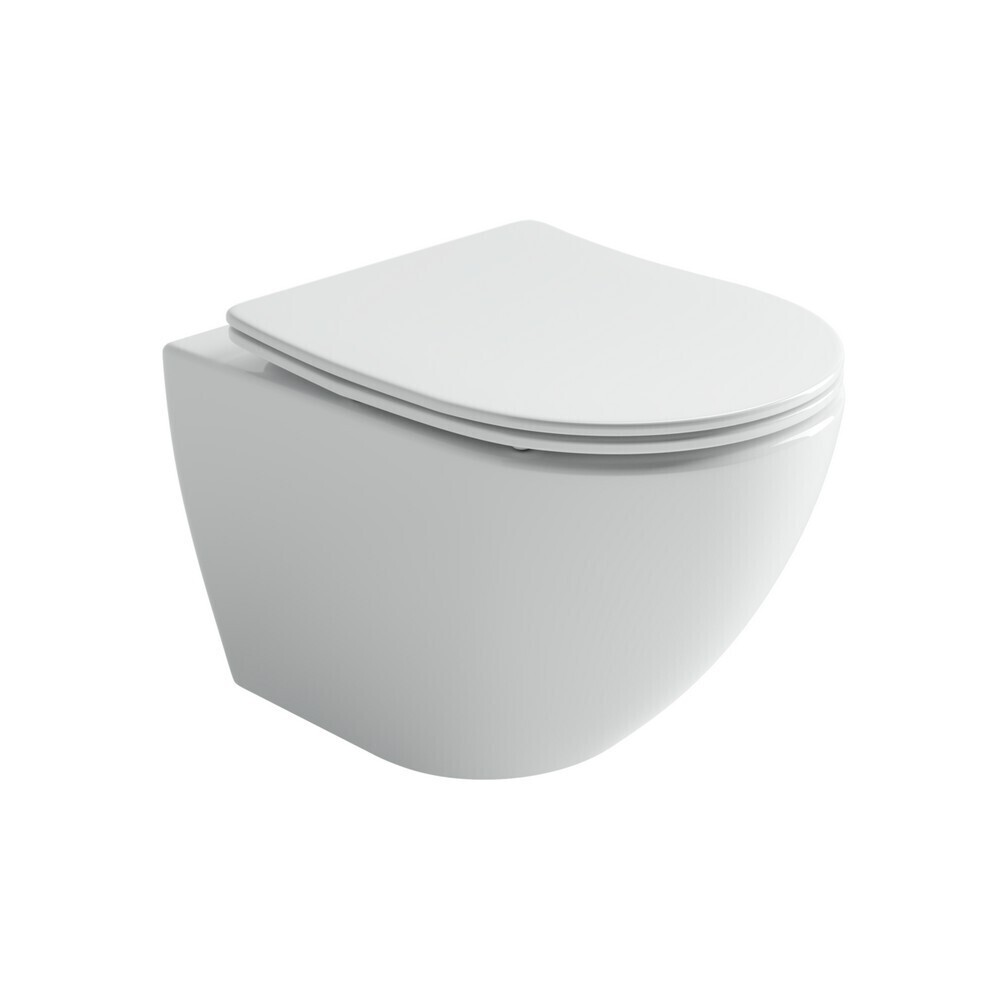 Изображение товара Унитаз подвесной Ceramicanova Metropol безободковый белый с сиденьем дюропласт микролифт смыв торнадо (CN4002T)