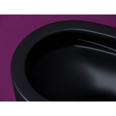 Унитаз подвесной Ceramicanova Ulma безободковый черный матовый с сиденьем дюропласт микролифт смыв торнадо (CN4006TMB) - фото 7