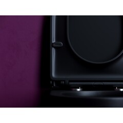 Унитаз подвесной Ceramicanova Ulma безободковый черный матовый с сиденьем дюропласт микролифт смыв торнадо (CN4006TMB) - фото 3