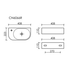 Раковина Ceramicanova Element 41 см подвесная белая (CN6066R) - фото 2