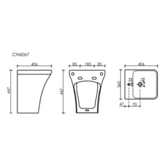 Раковина Ceramicanova Dion 37 см моноблок подвесная белая (CN6067) - фото 3