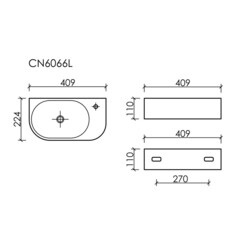 Раковина Ceramicanova Element 41 см подвесная белая (CN6066L) - фото 2