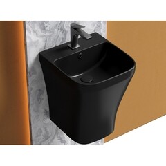 Раковина Ceramicanova Dion 37 см моноблок подвесная черная матовая (CN6067MB) - фото 4