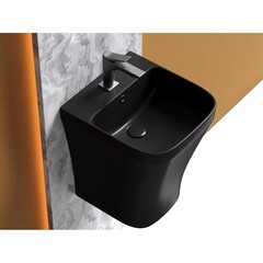 Раковина Ceramicanova Dion 37 см моноблок подвесная черная матовая (CN6067MB) - фото 5