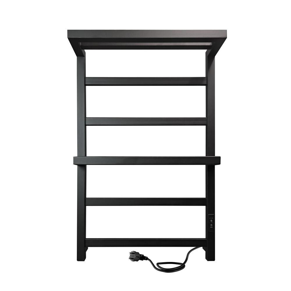 

Полотенцесушитель электрический Indigo Forte с полкой 800х530 мм 150 Вт с терморегулятором черный