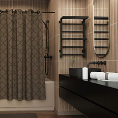 Полотенцесушитель электрический Indigo Forte с полкой 800х530 мм 150 Вт с терморегулятором черный - фото 3