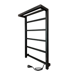 Полотенцесушитель электрический Indigo Forma с полкой 800х530 мм 120 Вт с терморегулятором черный - фото 5