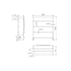 Полотенцесушитель электрический Indigo Forma с полкой 600х530 мм 105 Вт с терморегулятором белый - фото 2