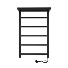 Полотенцесушитель электрический Indigo Forma с полкой 800х530 мм 120 Вт с терморегулятором черный - фото 1