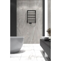 Полотенцесушитель электрический Indigo Forma с полкой 800х530 мм 120 Вт с терморегулятором черный - фото 2