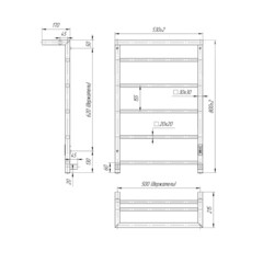 Полотенцесушитель электрический Indigo Forma с полкой 800х530 мм 120 Вт с терморегулятором черный - фото 3