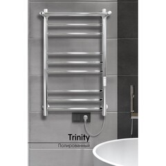 Полотенцесушитель электрический Indigo Line Trinity с полкой 800х432 мм 115 Вт с терморегулятором хром - фото 2
