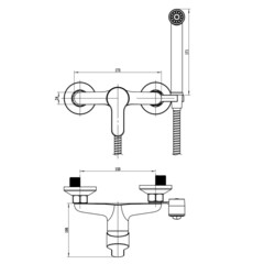 Смеситель с гигиеническим душем Voda Tide хром (TD80H) - фото 2